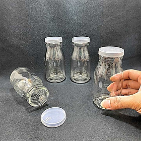 Mua Hũ thủy tinh làm sữa chua 200ML (combo 4 hũ) mẫu pudding Trụ Tròn Cao - Nắp nhựa – Hủ chưng yến - Lọ đựng yaourt 200ML thủy tinh siêu trong