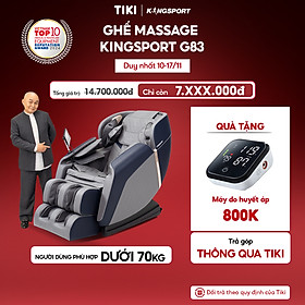 Ghế massage KINGSPORT G83 hệ thống con lăn hiện đại, con lăn lòng bàn chân 3 cấp độ, nhiệt hồng ngoại kép