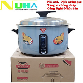 Mua Nồi cơm điện công nghiệp chống cháy cơm 16Lit Ladomax Nhật HA-71160  mâm nhiệt oxi hóa cứng chống teo mâm-Hàng chính hãng