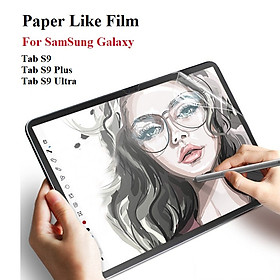 Miếng dán màn hình Paper Like Dành cho SamSung Galaxy Tab S9 , Tab S9 Plus , Tab S9 Ultra - Dán Nhám chống vân tay , sử dụng như viết trên giấy thật - Hàng Nhập Khẩu