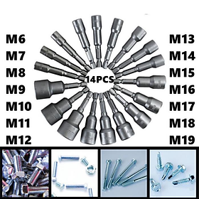 Mua Bộ phụ kiện 14 cây vặn ốc luc giác dài 7 cm   6 7 8 9 10 11 12 13 14 15 16 17 18 19 MM. thép công nghiệp  có nam châm đầu khẩu 1/4 phù hợp nhiều loại máy vặn ốc cle.máy vặn vít dùng pin