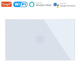 WiFi Smart Wall Touch Switch Glass Panel Mobile APP Tuya/Touch Control Timer No Hub Required Compatible with Google HomeandAlexa