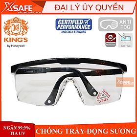 Kính bảo hộ lao động Kings Ky151 - Mắt kính chống bụi, chống tia UV chống trầy xước, đọng hơi sương (màu trắng trong)