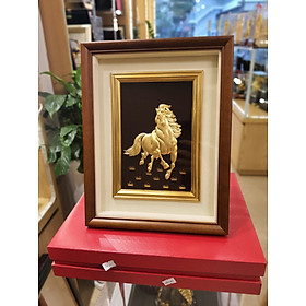 Tranh mã đáo thành công CNC (27x34cm) MT Gold Art- Hàng chính hãng, trang trí nhà cửa, quà tặng sếp, đối tác, khách hàng.