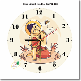 Mua Đồng hồ treo tường  đồng hồ tranh treo tường phật giáo  đồng hồ dạng tròn  đồng hồ độc lạ  đồng hồ treo phòng khách  phòng ngủ  nhà bếp  đồng hồ tranh quà tặng Phát Gia PGT38-100