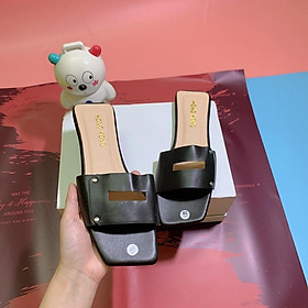 Mua DÉP THỜI TRANG MÀU ĐEN CHẤT LIỆU DA MỀM - MÃ 46