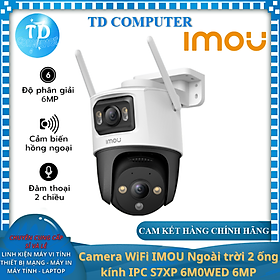 Camera WiFi IMOU Ngoài trời 2 ống kính IPC S7XP 6M0WED 6MP [Chưa có thẻ nhớ] Chuẩn nén H.265 Đàm thoại 2 chiều Quan sát ngày đêm Xoay 360° - Hàng chính hãng DSS phân phối