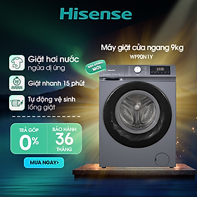 |SP MỚI| Máy giặt Hisense Inverter 9kg WF90N1Y Giặt Hơi Nước Diệt Khuẩn, Lắp Đặt Toàn Quốc - HÀNG CHÍNH HÃNG