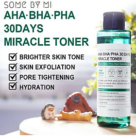 Combo Toner + Kem ngăn ngừa mụn Some By Mi AHA-BHA-PHA 30 Days Miracle Toner Cream