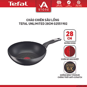 Chảo chiên sâu lồng Tefal Unlimited 28cm G2551902 - Hàng Chính Hãng