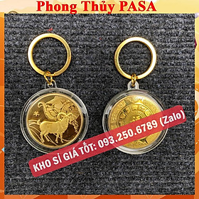 Móc Khoá Đồng Xu 12 Con Giáp Siêu Đẹp, Phong Thuỷ May Mắn - Ecoins