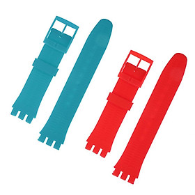 2pcs Wrist Watch Band Strap 19mm Rubber Silicone Accessories For For Swatch