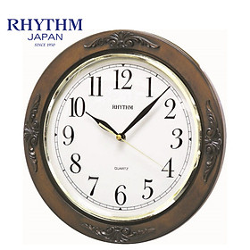 Đồng hồ treo tường Nhật Bản - Rhythm CMG938NR06 Kt 30.0 x 4.0cm, 795g Vỏ gỗ