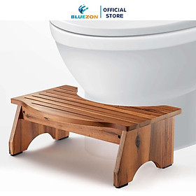 Ghế Kê Chân Toilet BLUEZON, Hỗ Trợ Đi Vệ Sinh, Chống Táo Bón, Ghế Gỗ Kê Chân Chống Trượt