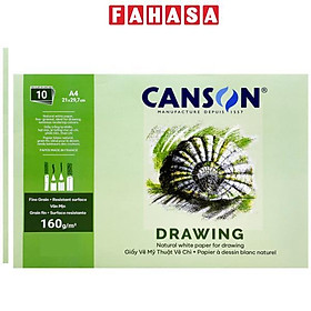 Giấy Vẽ Mỹ Thuật Màu Nước Canson A4 - 160gsm 10 Tờ