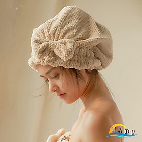 Mua Mũ Trùm Đầu Khi Tắm Ủ Tóc Bền Cao Cấp Nơ Kiểu Nhật Mềm Mịn HADU