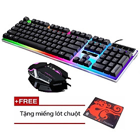 Combo bàn phím LED giả cơ G21 và chuột chơi Game T06 (Đen) + Tặng kèm lót chuột