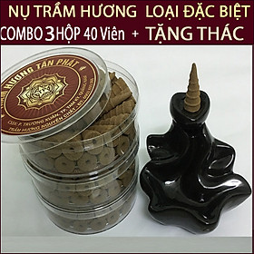 Mua Nụ Trầm Hương thơm Quảng Nam loại Đặc Biệt( Hộp 40 viên + Lư Xông Trầm)