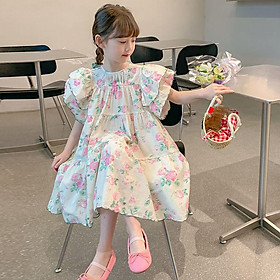 SHUANGYAN 100% cotton cô gái mùa hè đầm 2023 Hàn Quốc thời trang trẻ em váy mùa hè cô gái váy công chúa