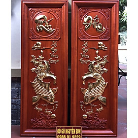 Mua Tranh gỗ Lý Ngư Vọng Nguyệt Kích Thước 30*100cm  TReo Tường Bền Đẹp