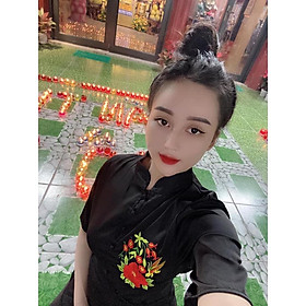 Đồ Lam Nữ Đi Chùa - Bộ Đi Lễ Chùa 2AL001 Trang Nhã Thêu Hoa Cổ Trụ Dành Cho Phật Tử