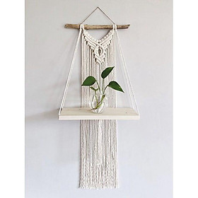 1 kệ trang trí dây treo tường tết macrame độc đáo
