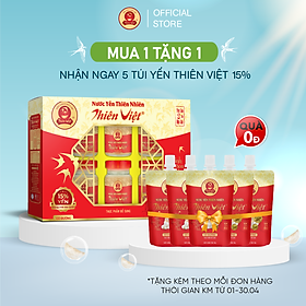 Hình ảnh Hộp Nước Yến Sào Cao Cấp Thiên Việt 15% Tổ yến (6 hũ x 70ml)