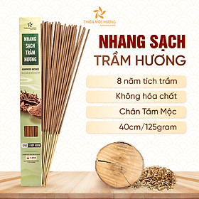 Nhang sạch trầm hương Thiên Mộc Hương loại 8 năm tích trầm, ít khói, mùi thơm nhẹ dịu, 40cm