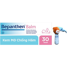 Combo Kem Mỡ Chống Hăm Bepanthen Balm 30g tặng kèm Lục lạc bông