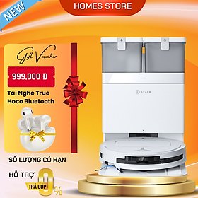 Robot Hút Bụi Lau Nhà Ecovacs T50 Pro Omni 15.000 Pa Tự Pha Nước, Giặt Nước Nóng, Vệ Sinh Khoang Giặt - Hàng Chính Hãng