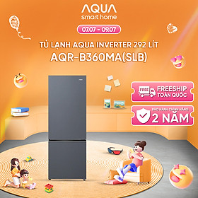 Freeship toàn quốc - Tủ lạnh ngăn đông dưới Aqua 292L AQR-B360MA(SLB) - Bảo hành trong 2 năm - Hàng chính hãng