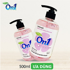 COMBO 2 Chai Nước rửa tay sạch khuẩn On1 hương Fresh Sakura 2 chai x 500ml