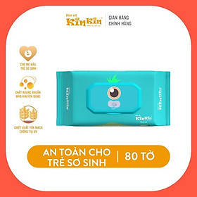 Khăn Uớt Kin Kin Cao Cấp Không Mùi 80 Tờ Tinh Chất Yến Mạch Cho Ô Tô Máy