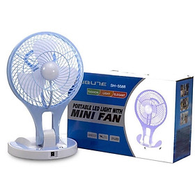 Quạt Tích Điện Mini Kèm Led - Mini Fan Đa Năng (Màu Ngẫu Nhiên)