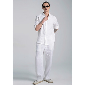 Set Bộ Sơ Mi Nam Basic Áo Dài Tay Mix Quần Suông Ống Rộng Vải Linen Sợi Tự Nhiên Mát Mẻ
