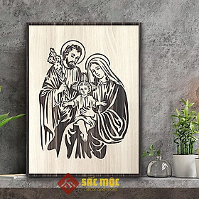 Mua Tranh gỗ công giáo TCG07: Gia Đình Thánh Gia 20x27cm | 30x40cm | 40x55cm | 50x70 cm