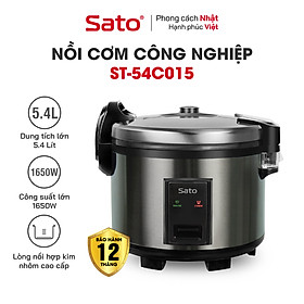 Nồi Cơm Điện Công Nghiệp SATO 54C015 5.4 L - Dung tích 5.4 lít nấu được khoảng 3.0 kg gạo, phù hợp cho 15-20 người ăn - Miễn phí vận chuyển toàn quốc - Tặng một ấm siêu tốc Inox - Hàng Chính Hãng