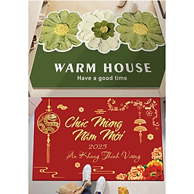 Mua COMBO 2 Thảm Lau Chân Chùi Chân Nhà Tắm chống trượt 3d nhà bếp welcome cao cấp khách sạn đế cao su hút nước 60x40 - Giao Màu Ngẫu Nhiên