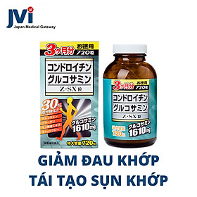 Viên uống Glucosamine Chondroitin Z-SX - Thực phẩm chức năng bổ xương khớp chính hãng Nhật Bản 720 viên 1610mg. Hỗ trợ giảm đau khớp và điều trị thoái hóa khớp