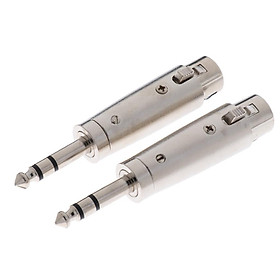 2x XLR Female Plug with 3 Pin to 6.35mm Male Stereo Jack Plug Microphone Adapter