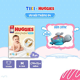 Combo 3 Tã/bỉm dán Huggies Skincare Super Jumbo M76+3/L68/XL60/XXL54