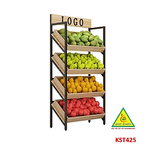 Mua Kệ trưng bày sản phẩm  hàng hóa   kệ trang trí khung sắt mặt gỗ KST425 - NỘI THẤT LẮP RÁP VIENDONGADV
