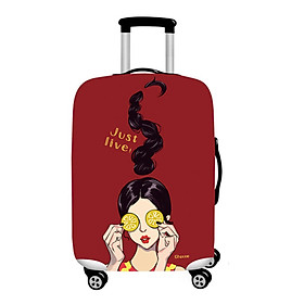 Cool Girl Travel Luggage Cover Protector Elastic Suitcase Bag Scratch-resistant # S