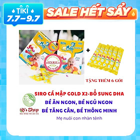 [TẶNG 6 GÓI NHỎ] COMBO 2 HỘP SIRO CÁ MẬP GOLD X2 - BABY SHARK (MẪU 2021) - DÀNH CHO TRẺ BIẾNG ĂN, TÁO BÓN, GIÚP BỔ SUNG VITAMIN, KHOÁNG CHẤT CẦN...