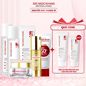 Combo dưỡng da sâu Sắc Ngọc Khang Nước tẩy trang 145ml + Sữa rửa mặt 100g