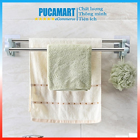 Mua Thanh Treo Khăn Đôi Có Móc Dán Tường Loại Dài 55 CM Không Cần Khoan Đục - PucaMart
