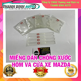 Miếng dán silicon chống xước hõm tay nắm cửa xe Mazda