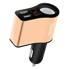 Mua Tẩu Sạc Điệ Thoại Trên Xe Ô Tô  Hoco Z10  2 Cổng USB + Tặng Kèm 1 Cáp Sạc IPhone - Hàng Chính Hãng