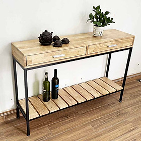 Bàn console 2 tầng có ngăn kéo gỗ khung sắt Juno sofa CSTCT045 120x30x80 cm nhiều màu lựa chọn