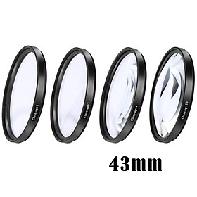 4 Pieces Close-up  +1 +2 +4 +10 with Lens Pouch Accessories 37mm